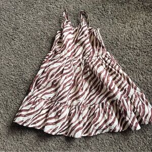 Janie and Jack Mauve and Cream Striped Tiered Dress